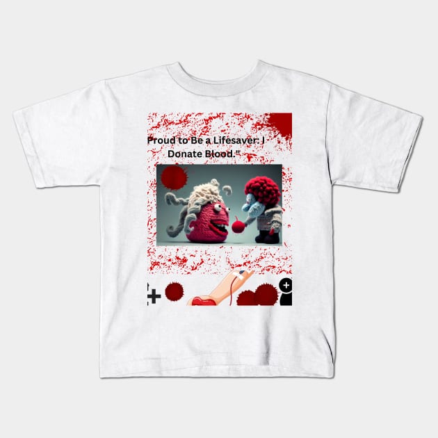 Proud to be lifesaver, I donate Blood Kids T-Shirt by vibrant creation